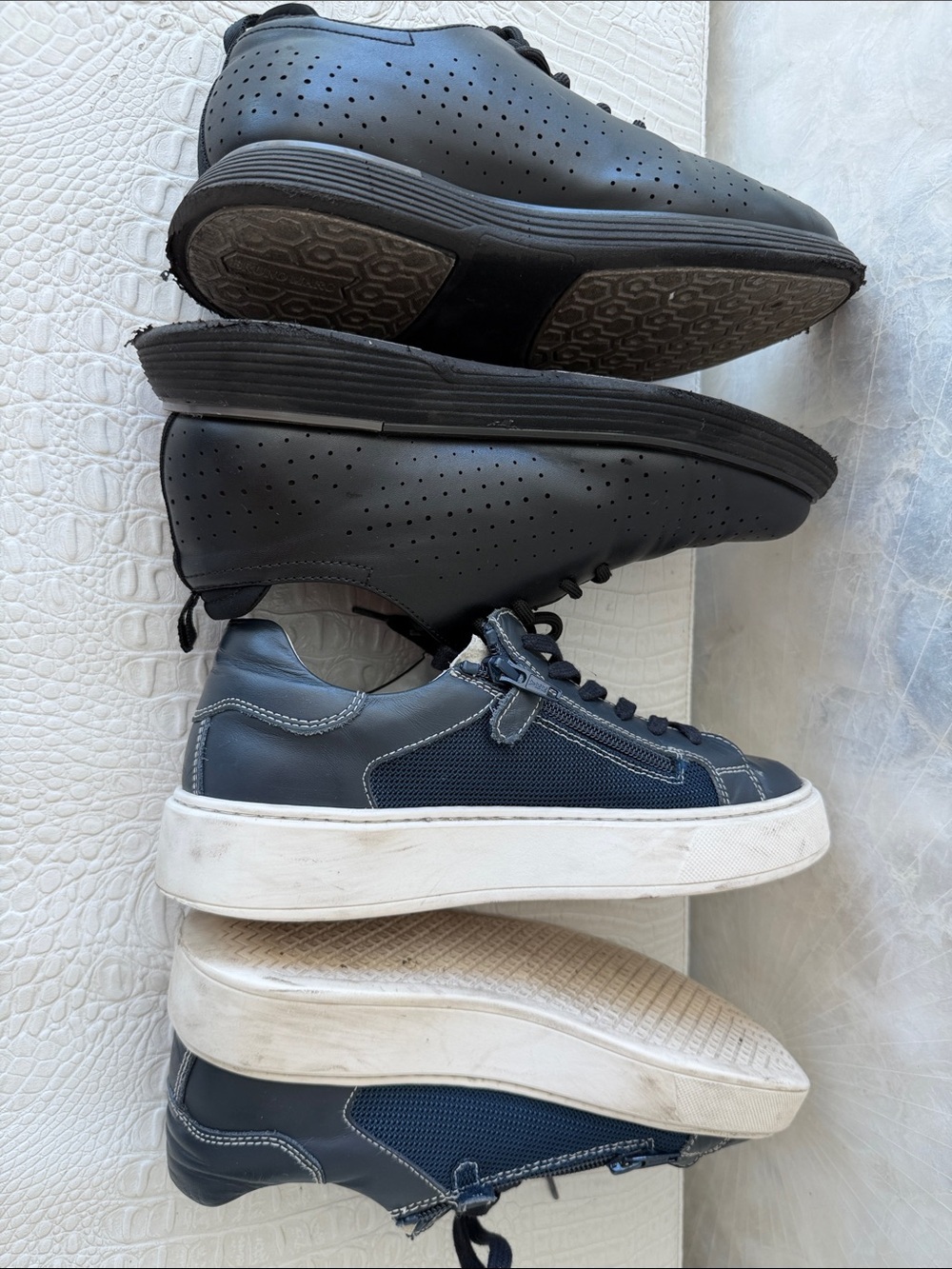 Boys Bruno Marc Two Pairs of Dress shoes/Sneakers - Black ,Navy Sizes 36-37,5 - Picture 14 of 17